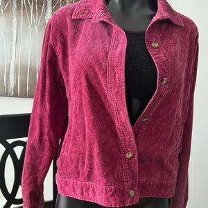 Tommy Hilfiger soft brushed corduroy jacket in burgundy, size medium.